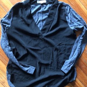 LOFT mixed media top in medium